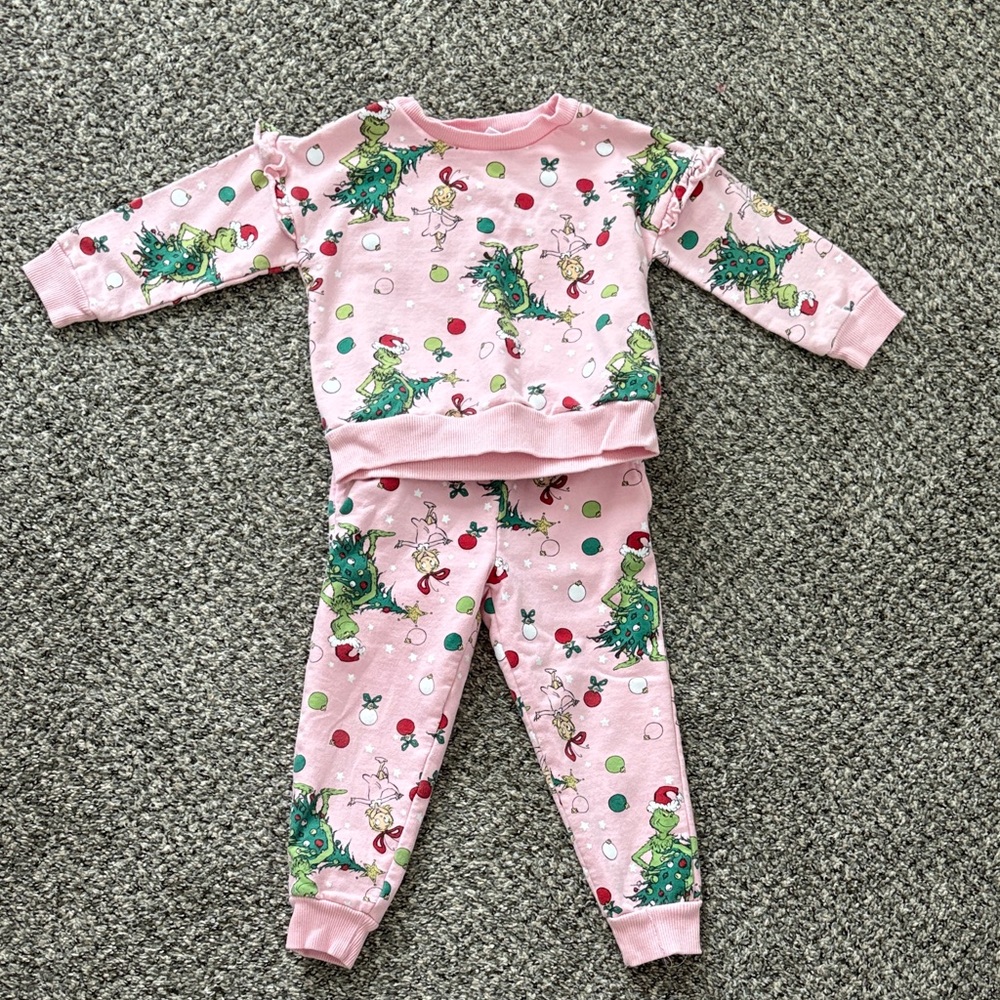 Pink Grinch Jogger Set
